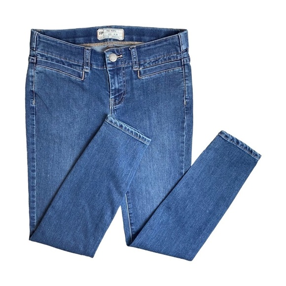 Free People Medium Wash Skinny Jeans Size W25. - Picture 3 of 11